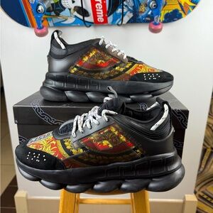 Versace Chain Reaction 'Black Multi' Sz 43/10 Preowned Great Condition